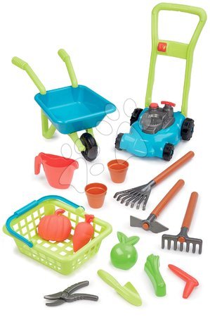 Gardening toys - Fúrik s kosačkou na trávu Garden Super Pack 3in1 Écoiffier - 3