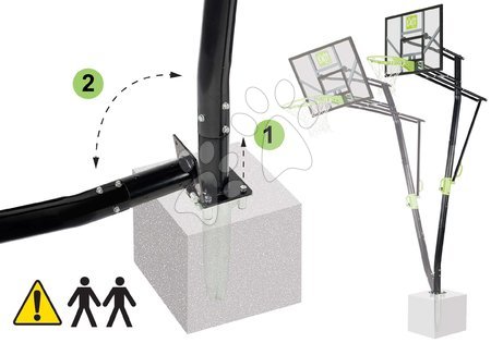 Basketball - EXIT Galaxy basketball backboard for installing on ground with dunk hoop - green/black - 3