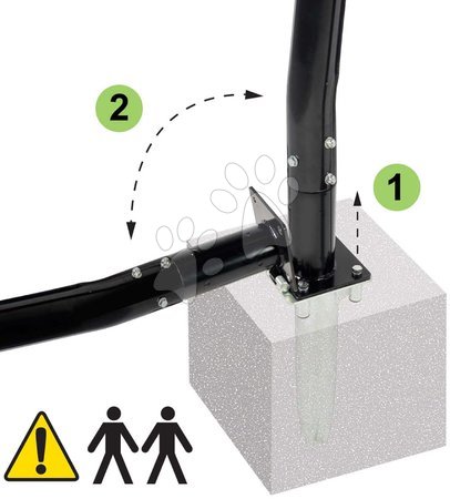 Basketball - EXIT Galaxy basketball backboard for installing on ground with dunk hoop - green/black - 5