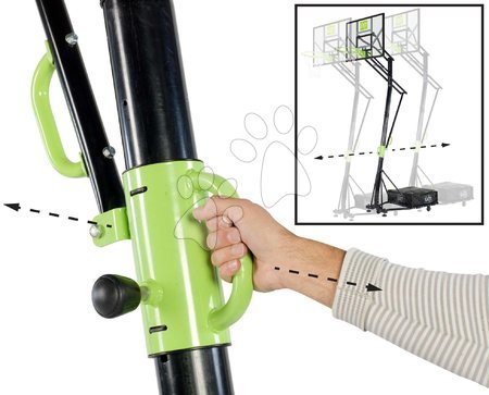 Basketball - EXIT Galaxy portable basketball backboard on wheels - green/black - 5