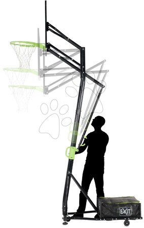 Basketball - EXIT Galaxy portable basketball backboard on wheels with dunk hoop - green/black - 3