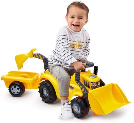 Voitures à pédales pour enfants et accessoires - Set de tracteur à pédales et de trottinette avec chargeur Builder Max Tractor Smoby - 3