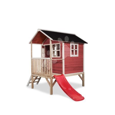 Wooden playhouses - EXIT Loft 300 wooden playhouse - red - 2