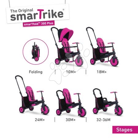 Tříkolky od 10 měsíců - Tříkolka skládací smarTfold 6v1 smarTrike - 10