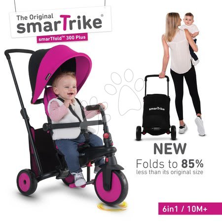 Triciclete - Tricicletă pliabilă smarTfold 6în1 smarTrike 300 Plus pink TouchSteering_1