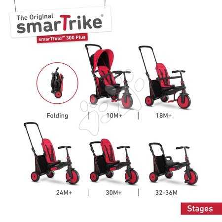 Tříkolky od 10 měsíců - Tříkolka skládací a sklápěcí smarTfold 6v1 smarTrike 300 Plus TouchSteering - 1