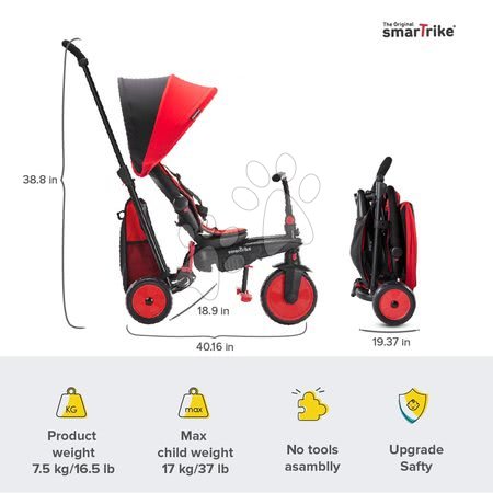 Tříkolky od 10 měsíců - Tříkolka skládací a sklápěcí smarTfold 6v1 smarTrike - 2