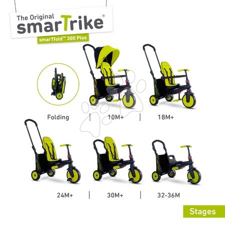 Tříkolky od 10 měsíců - Trojkolka skladacia a sklápateľná smarTfold 6v1 smarTrike - 9