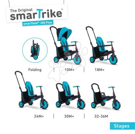 Tříkolky od 10 měsíců - Tříkolka skládací smarTfold 6v1 smarTrike - 4