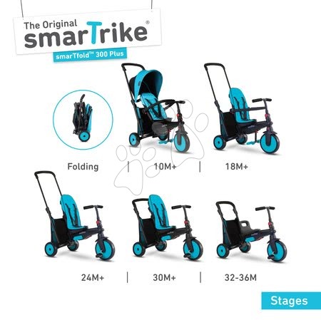 Tříkolky od 10 měsíců - Tříkolka skládací a sklápěcí smarTfold 6v1 smarTrike 300 Plus TouchSteering - 1