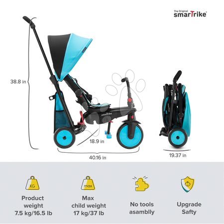 Tříkolky od 10 měsíců - Tříkolka skládací a sklápěcí smarTfold 6v1 smarTrike - 2