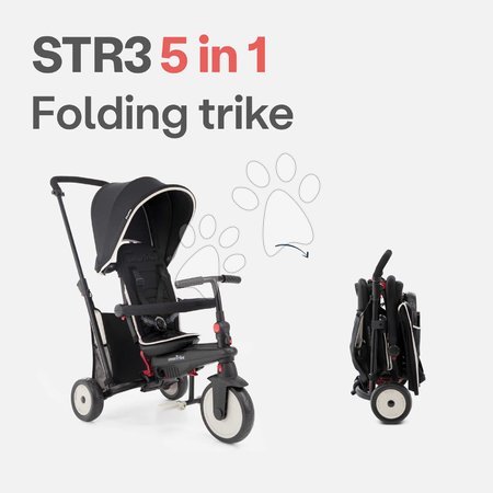 Tricycle à partir de 10 mois - Trotinette pliable et inclinable smarTfold 6 en 1 Noir smarTrike - 8