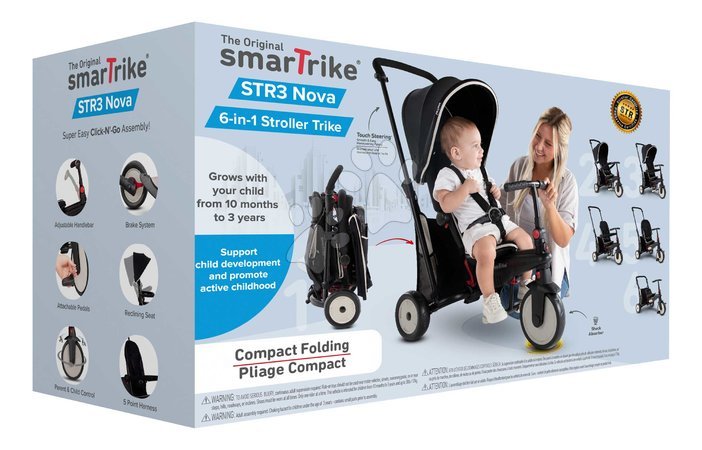 Tricycle à partir de 10 mois - Trotinette pliable et inclinable smarTfold 6 en 1 Noir smarTrike - 25