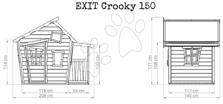 Wooden playhouses - EXIT Crooky 150 wooden playhouse - grey beige - 4