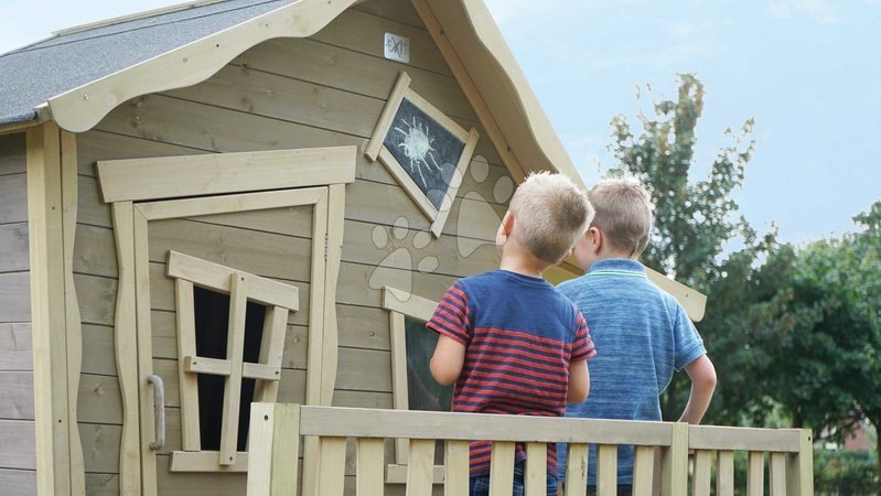 Wooden playhouses - EXIT Crooky 350 wooden playhouse - grey beige - 7