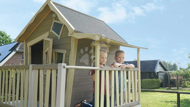 Wooden playhouses - EXIT Crooky 350 wooden playhouse - grey beige - 7