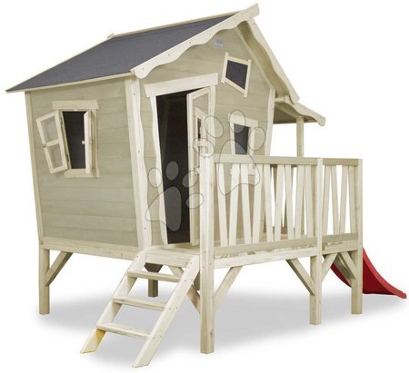 Wooden playhouses - EXIT Crooky 350 wooden playhouse - grey beige - 5