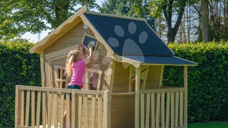 Wooden playhouses - EXIT Crooky 350 wooden playhouse - grey beige - 3