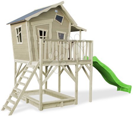 Wooden playhouses - EXIT Crooky 750 wooden playhouse - grey beige - 5