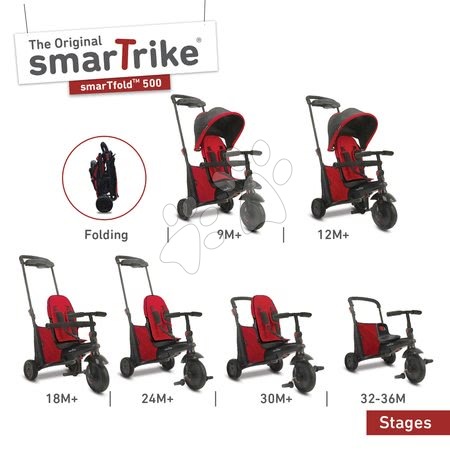 Tříkolky od 10 měsíců - Tříkolka skládací smarTfold 7v1 smarTrike - 9