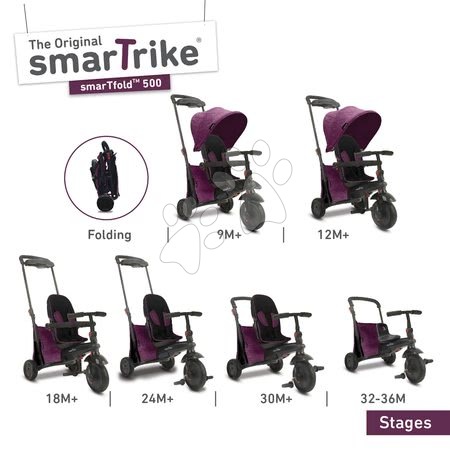 Tříkolky od 10 měsíců - Tříkolka skládací smarTfold 7v1 smarTrike - 2