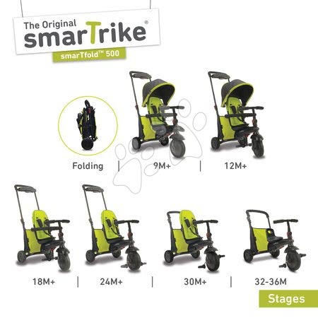 Tříkolky od 10 měsíců - Tříkolka skládací smarTfold 7v1 smarTrike - 2