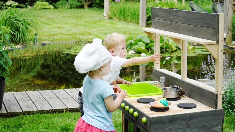 Dřevěné kuchyňky - Kuchyňka cedrová s tekoucí vodou Yummy 200 Outdoor Play Kitchen Exit Toys - 9