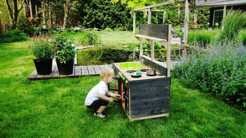 Cuisines en bois - Cuisine en cèdre Yummy 200 Outdoor Play Kitchen Exit Toys avec eau courante - 10