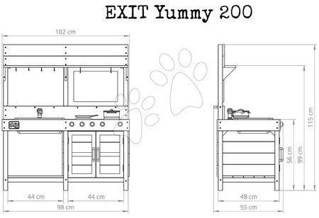 Bucătării de jucărie din lemn - Bucătărie din cedru cu apă curgătoare Yummy 200 Outdoor Play Kitchen Exit Toys  - 7