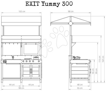 Cuisines en bois - Cuisine en cèdre Yummy 300 Outdoor Play Kitchen Exit Toys avec eau courante - 7