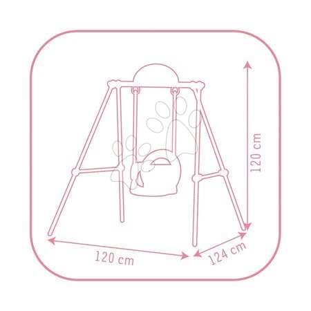 Ljuljačke  -  SMOBY 310257 HOJDAČKA detská Portique s kovovým stojanom Hello Kitty, 120 cm výška*124*120 cm - 3