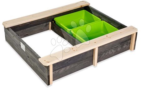 Drewniane piaskownice - Piaskownica cedrowa z przykryciem Aksent wooden sandpit Exit Toys  - 5