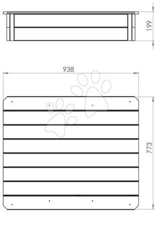 Wooden Sandpits - EXIT Aksent wooden sandpit 94x77cm - 7