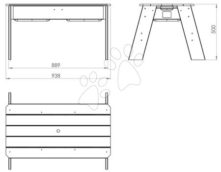 Dřevěná pískoviště - Pískoviště cedrové stůl na vodu a písek Aksent sand&water table Deluxe Exit Toys - 6