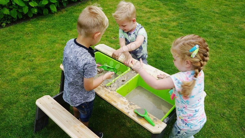 Nisipare din lemn - Nisipar din cedru cu măsuță pentru apă și nisip Aksent sand&water table Exit Toys  - 7