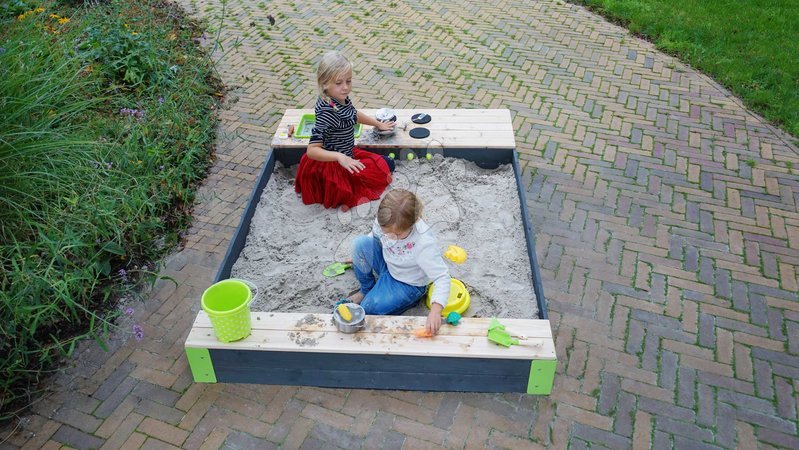 Areneros de madera - Arena de arena de cedro con cocina con agua corriente Aksent Sandpit Kitchen Exit Toys - 9