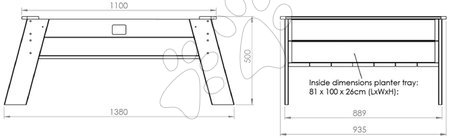 Homokozók fából - Homokozó asztal fedéllel fenyéfából Aksent Sandtable Exit Toys  - 6