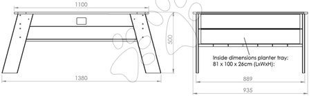 Dětský záhradní nábytek - Stůl pro zahradníka borovicový Aksent planter table Deluxe Exit Toys - 5