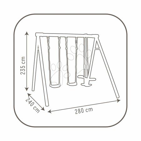 Hrací centra - Dřevěná houpačka Martinique Smoby - 4