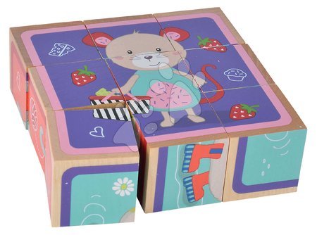 Cubetti in legno - Drevené puzzle kocky Picture Cube Friends Eichhorn - 3