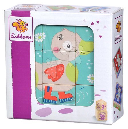 Dřevěné kostky - Dřevěné puzzle kostky Picture Cube Friends Eichhorn - 8