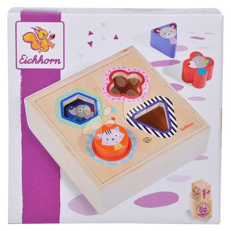 Didaktische Holzspielzeuge - Holzeinsatz Shape Sorter Box Friends Eichhorn - 6