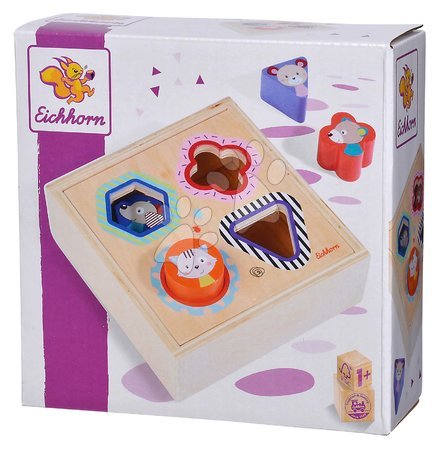  Készségfejlesztő fajátékok - Fa kirakós Shape Sorter Box Friends Eichhorn - 7