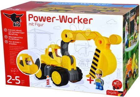 Stavební stroje - Bagr Power Worker Digger + Figurine BIG - 8