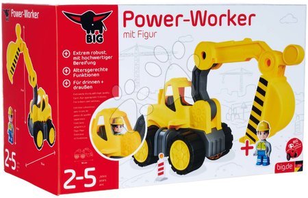 Stavební stroje - Bagr Power Worker Digger + Figurine BIG - 9