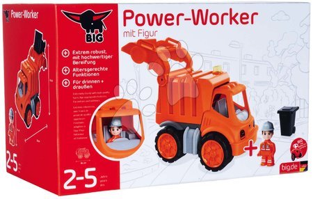 Teherautók - Kukásautó Power Worker Garbage Truck+Figurine BIG  - 8