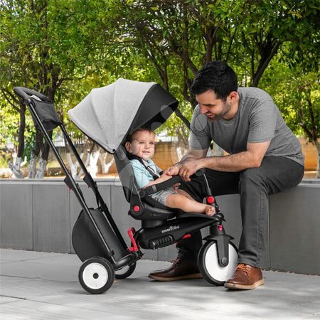 Tříkolky od 6 měsíců - Tříkolka skládací smarTfold 700S Warm Grey 7v1 smarTrike - 24