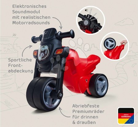 Ride-ons and balance bikes from 18 months - Balance Bike Motorcycle Sport Red BIG - 7