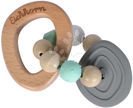 Hračky pro nejmenší - Dřevěné chrastítko Baby Pure Grasping Toy Eichhorn