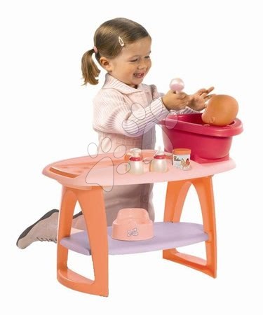 Staré položky - Oranžový prebaľovací stolík s kúpelňou Nursery Écoiffier  - 2